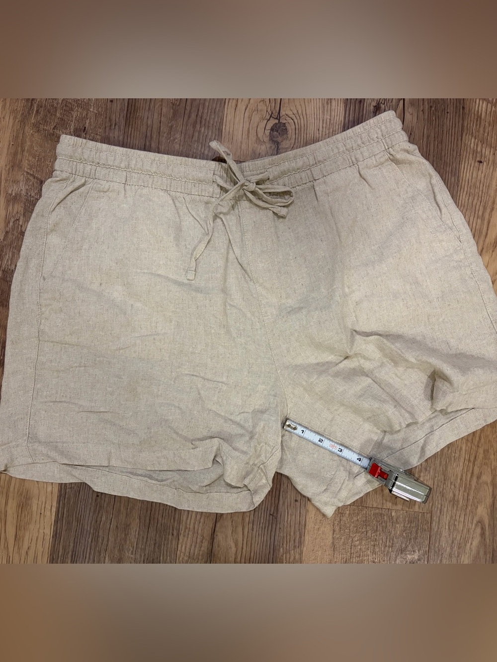 Old Navy Lightweight Drawstring Linen-Blend Shorts in Beige - Picture 2 of 6
